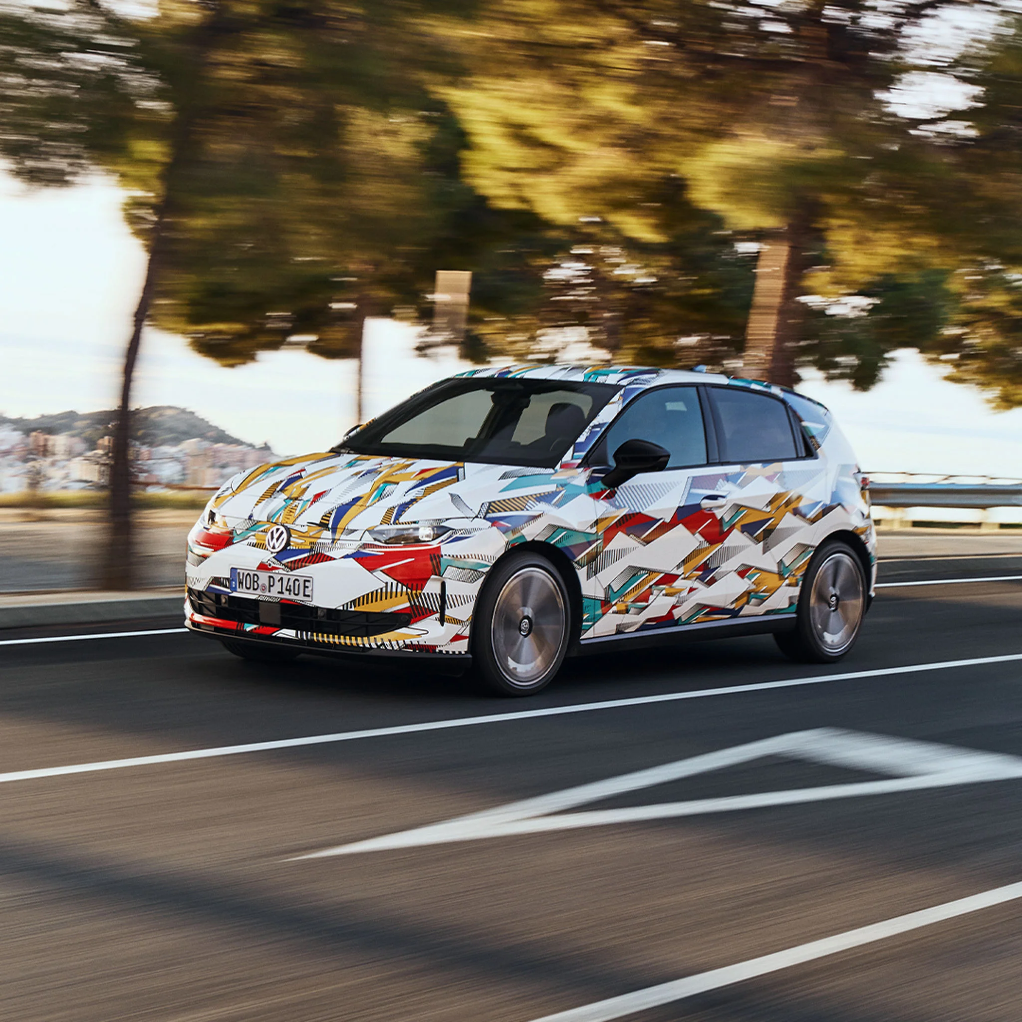 Fahrender ID. Polo in Camouflage Folierung