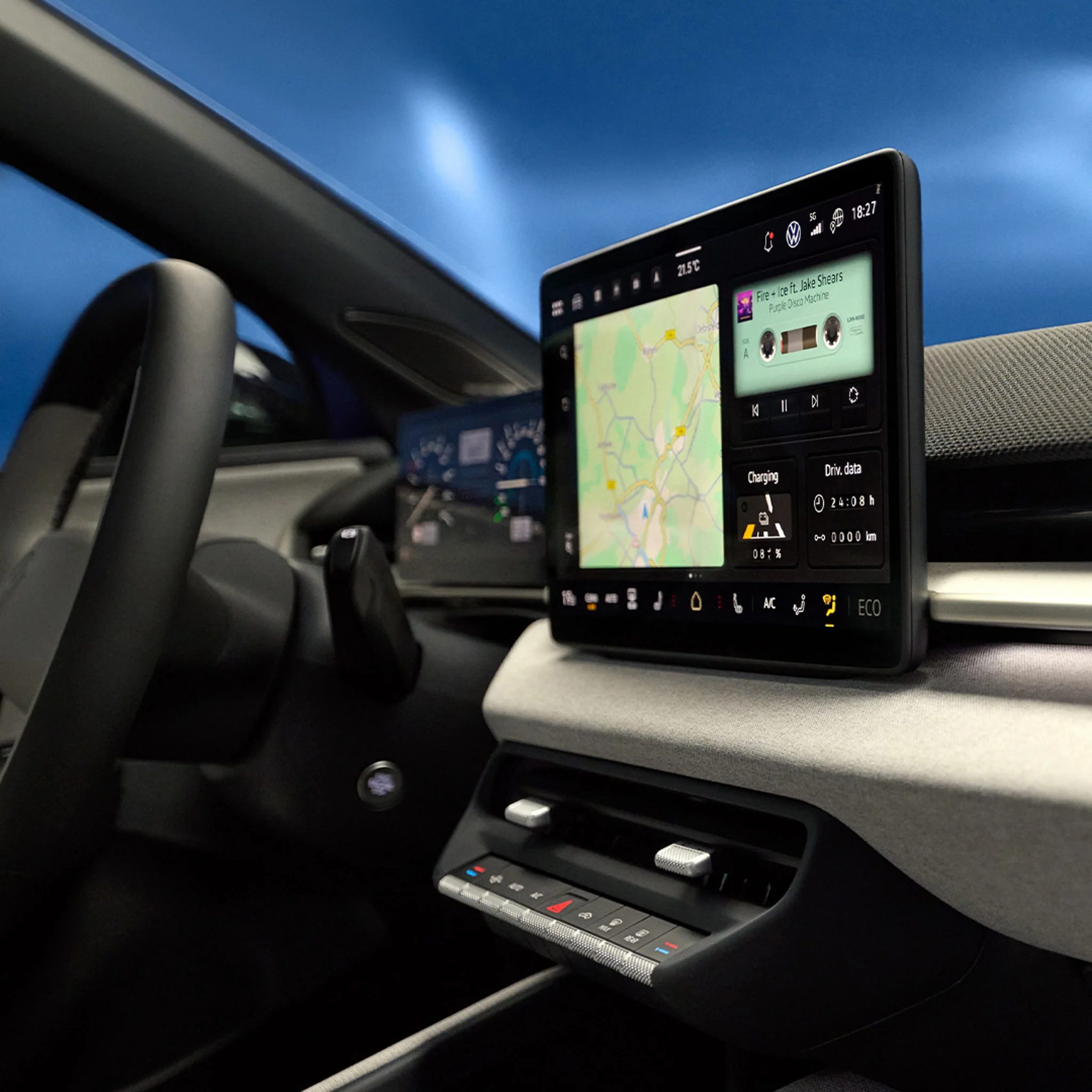 Retro Stil des Infotainment Systems