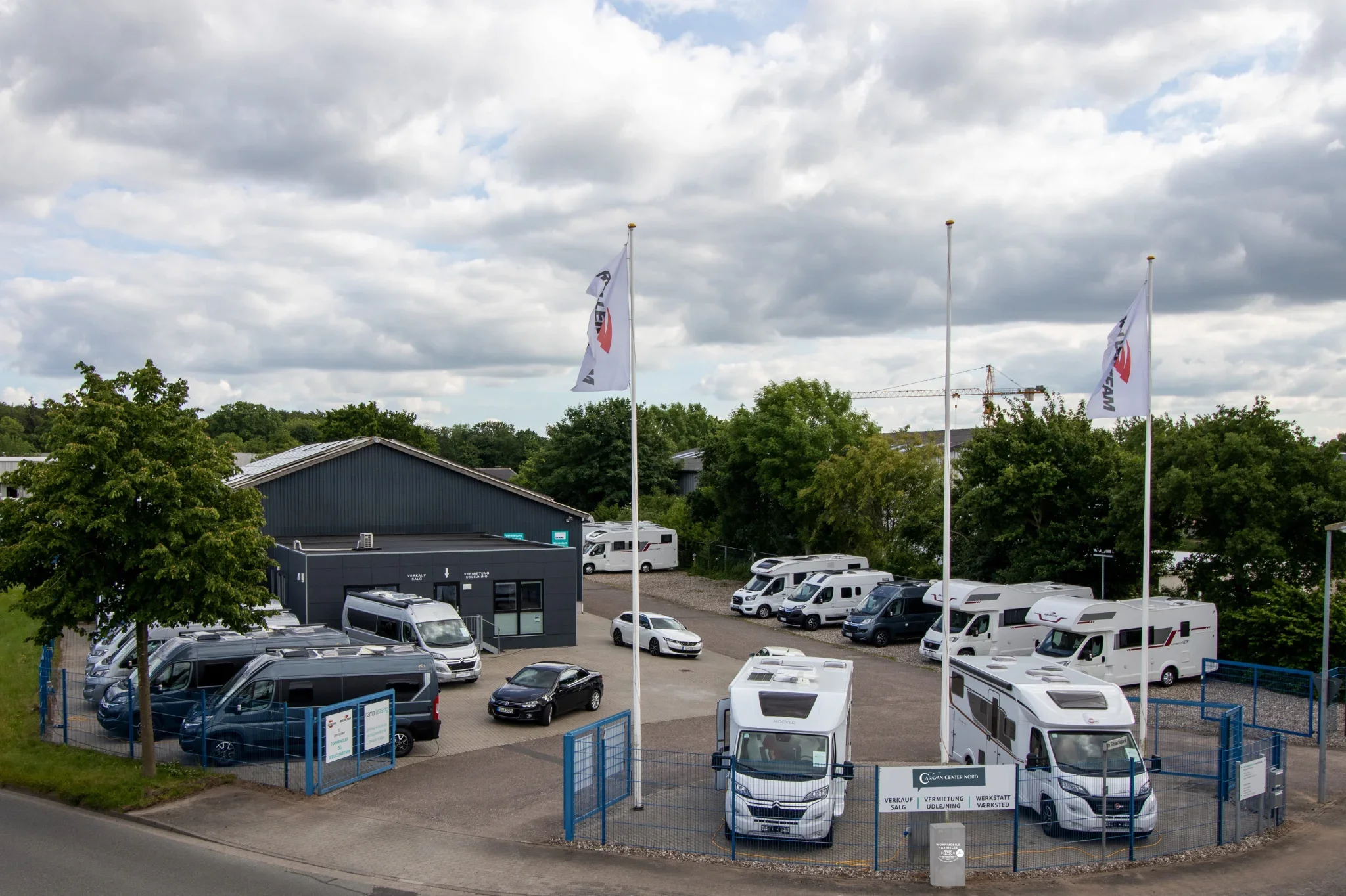 Außenaufnahme der Caravan Center Nord Vermietstation in Harrislee