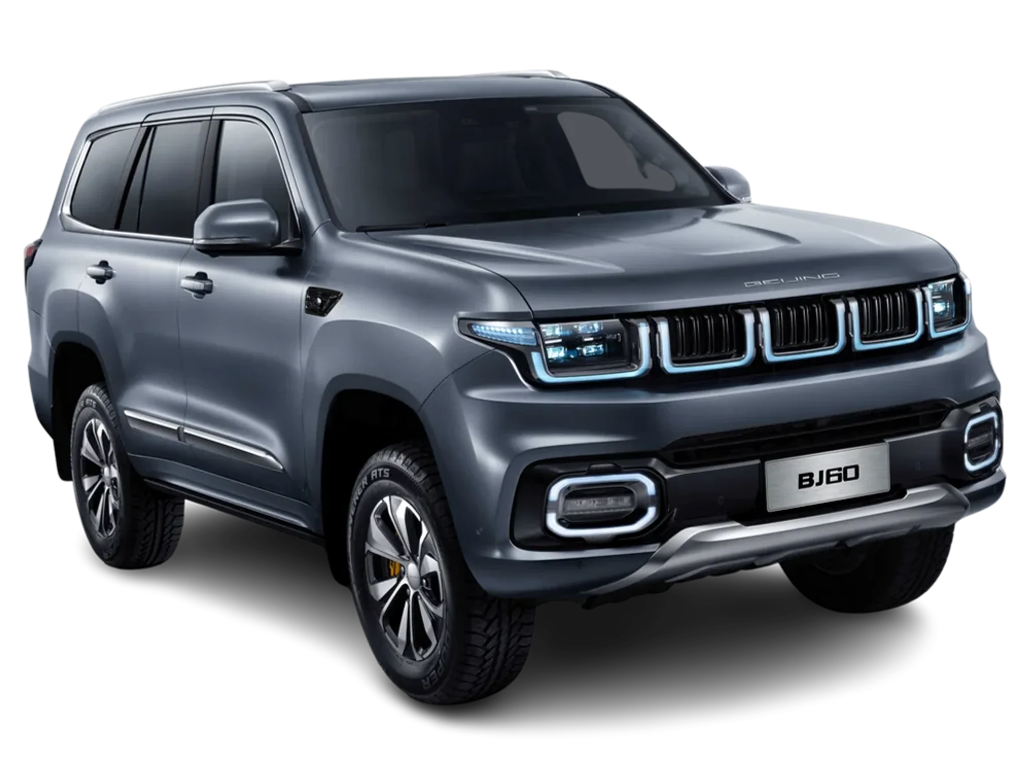 Baic BJ60 fotografiert von vorn, rechts in der Farbe grau