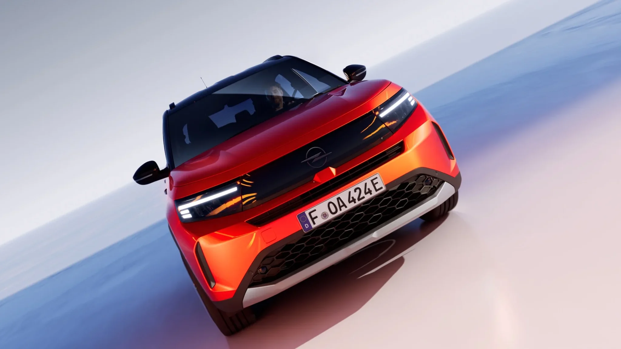 Opel Frontera, in rot von Form fotografiert