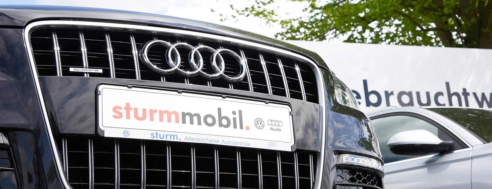 Detail Ansicht eines Singleframe Kühlergrill von Audi
