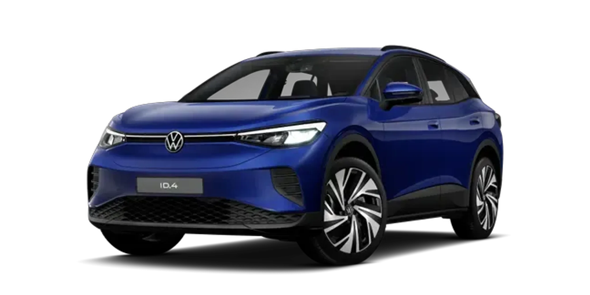 ID.4 in blaue metallic, von vorn links fotografiert
