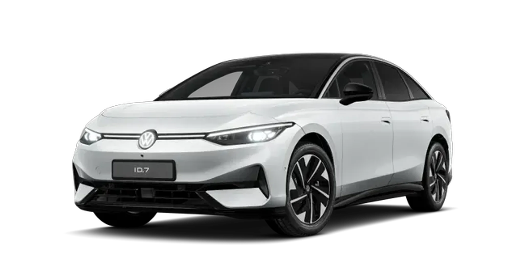 ID.7 Limousine, in der Farbe Weiss von vorne links fotografiert
