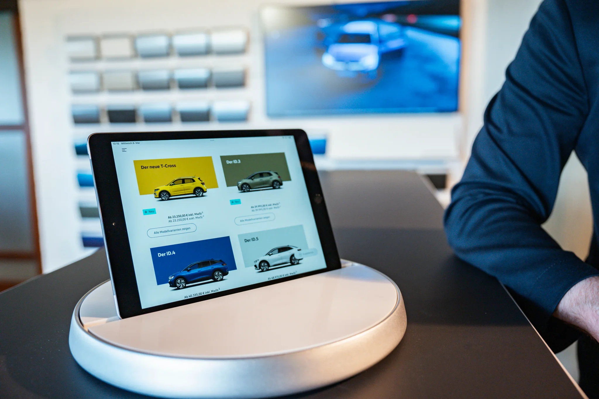 Volkswagen online Konto Berater mit drei Modellen zur Vorauswahl