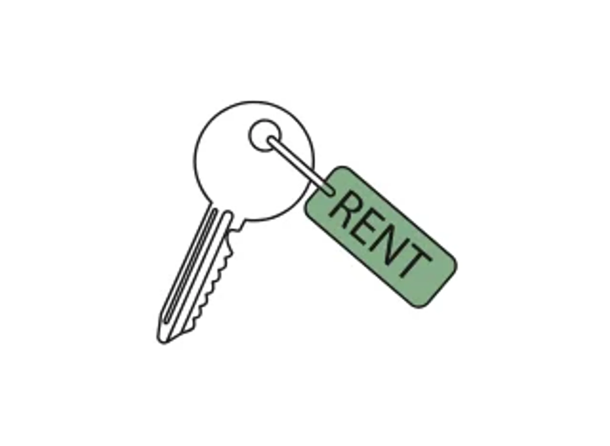 Schlüssel mit Anhänger "Rent"