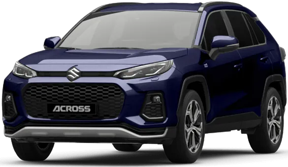 Suzuki Across in blau von vorn links