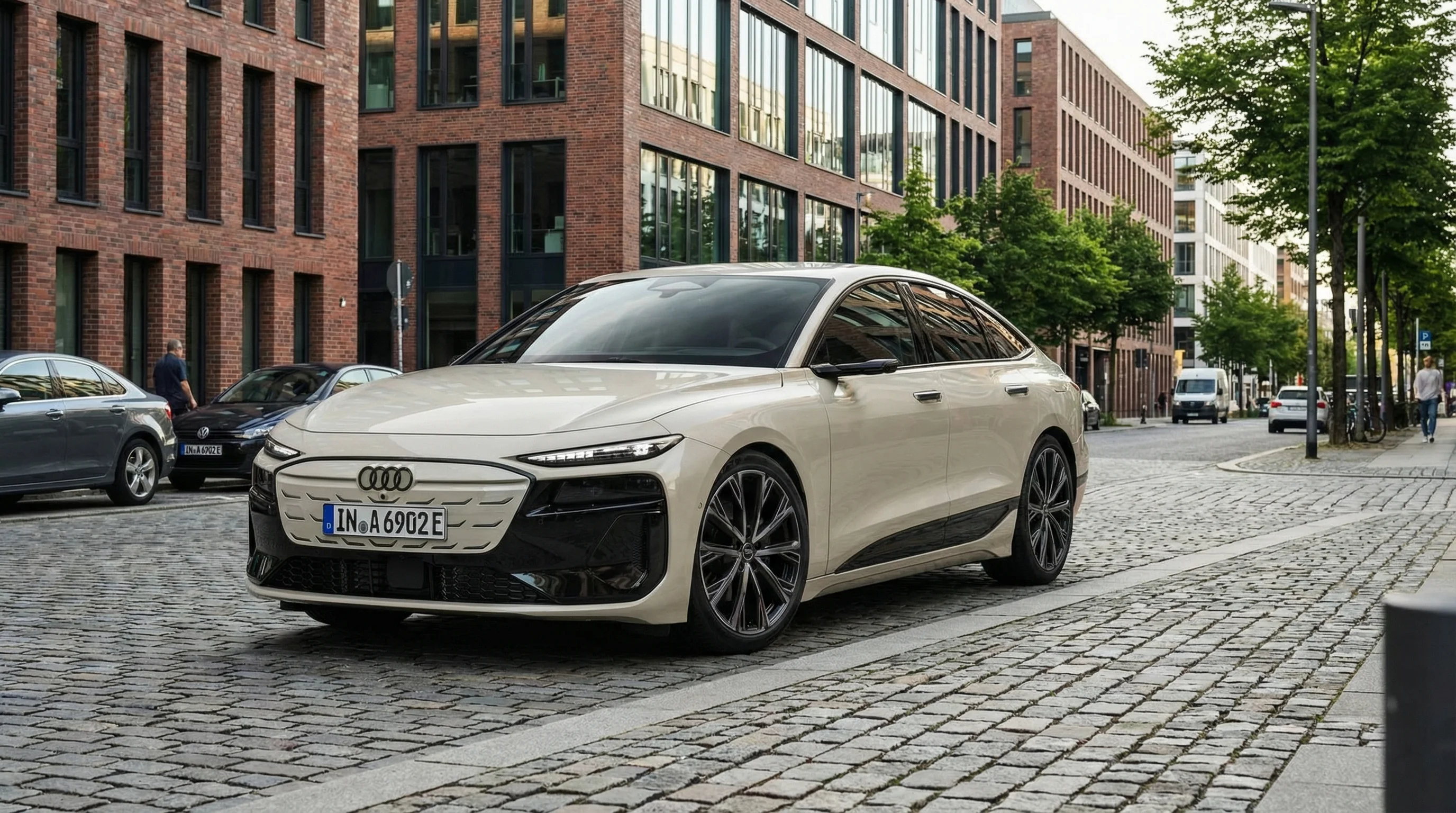 Audi A6 e-tron in beige