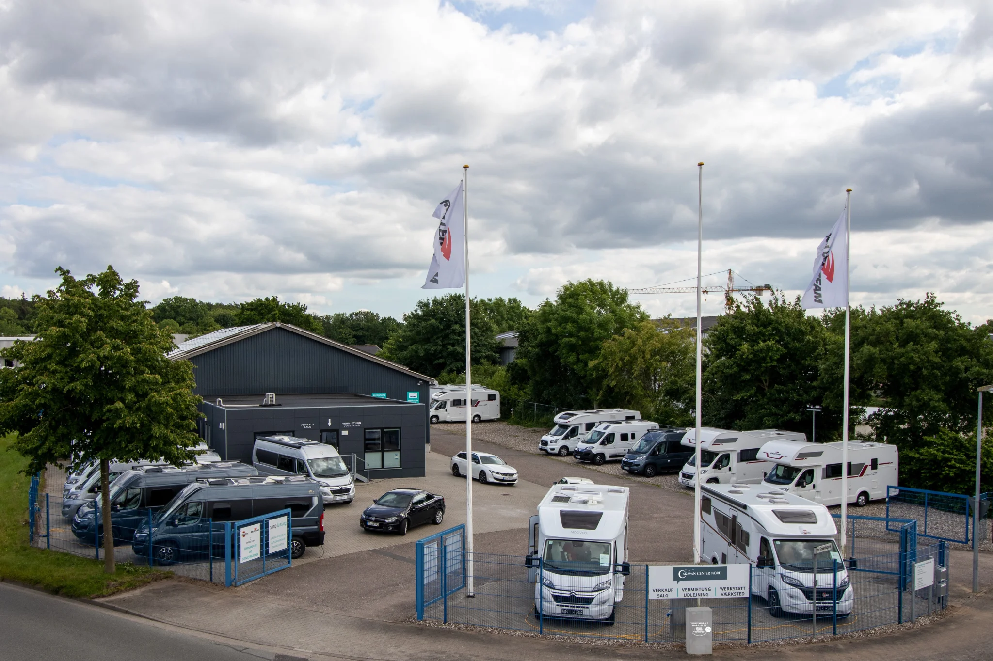 Außenaufnahme der Caravan Center Nord Vermietstation in Harrislee