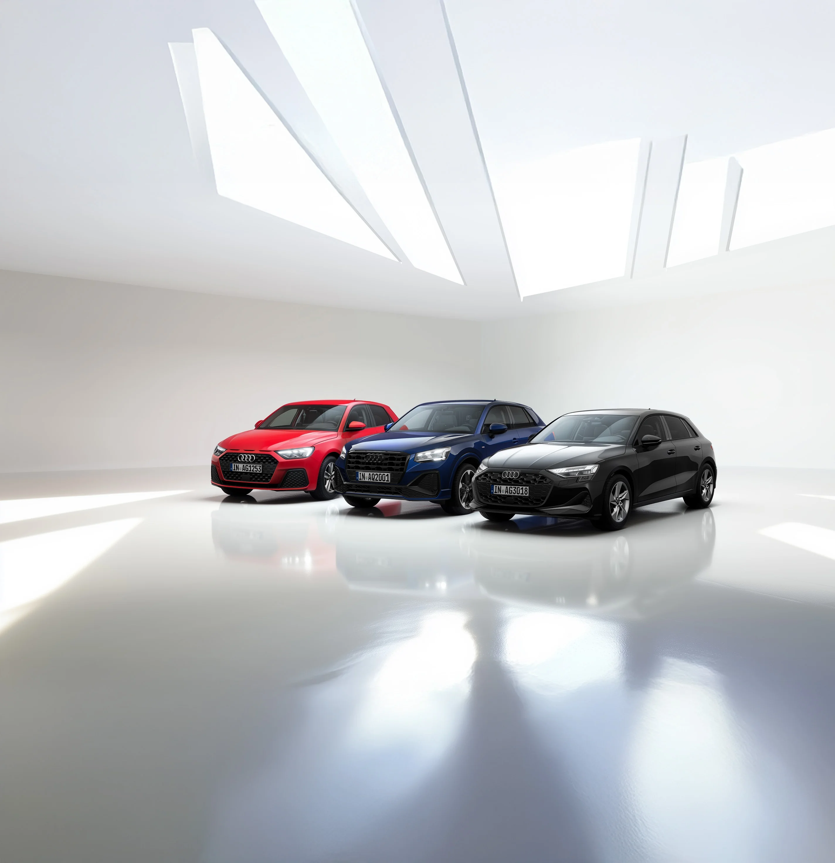 Audi Modelle in hellem Showroom