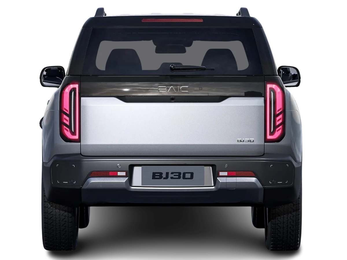 baic bj30 in grau von hinten aufgenommen