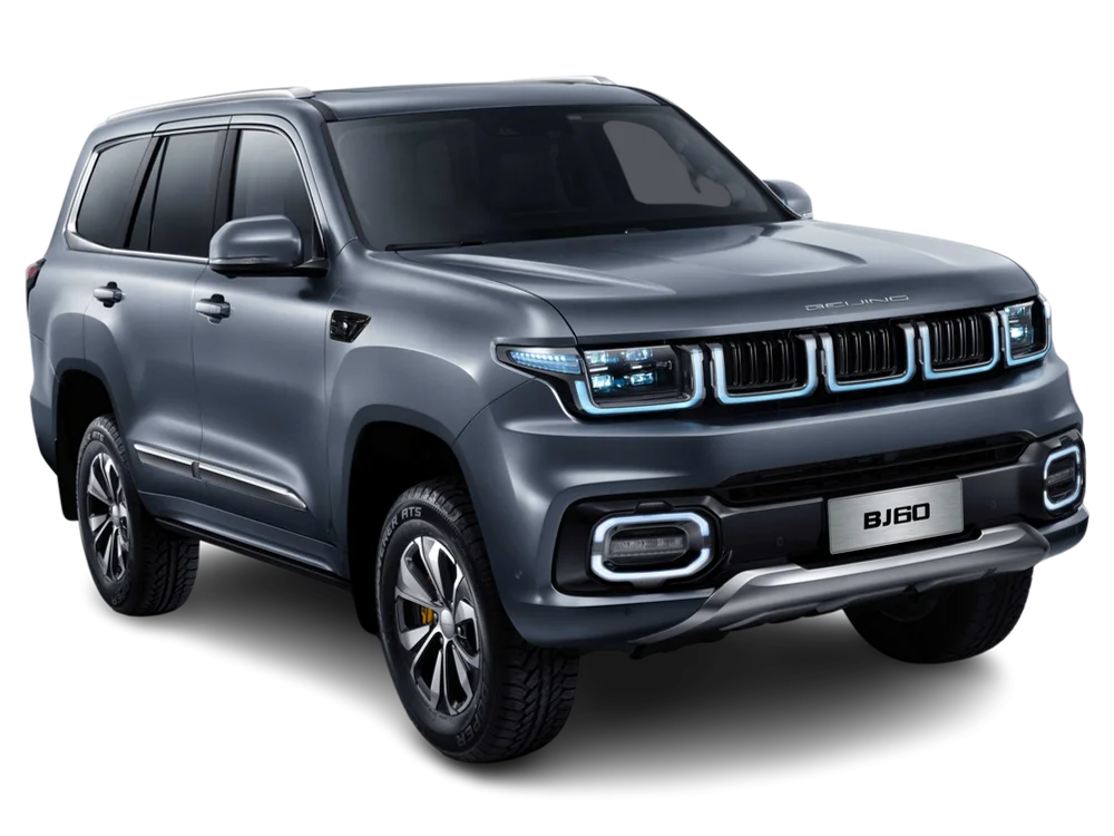 Baic BJ60 fotografiert von vorn, rechts in der Farbe grau