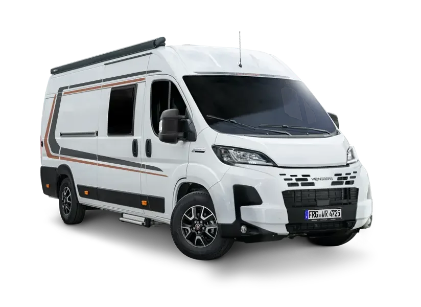 Weißer Knaus Camper Van. Mietfahrzeug des Caravan Center Nord Harrislee