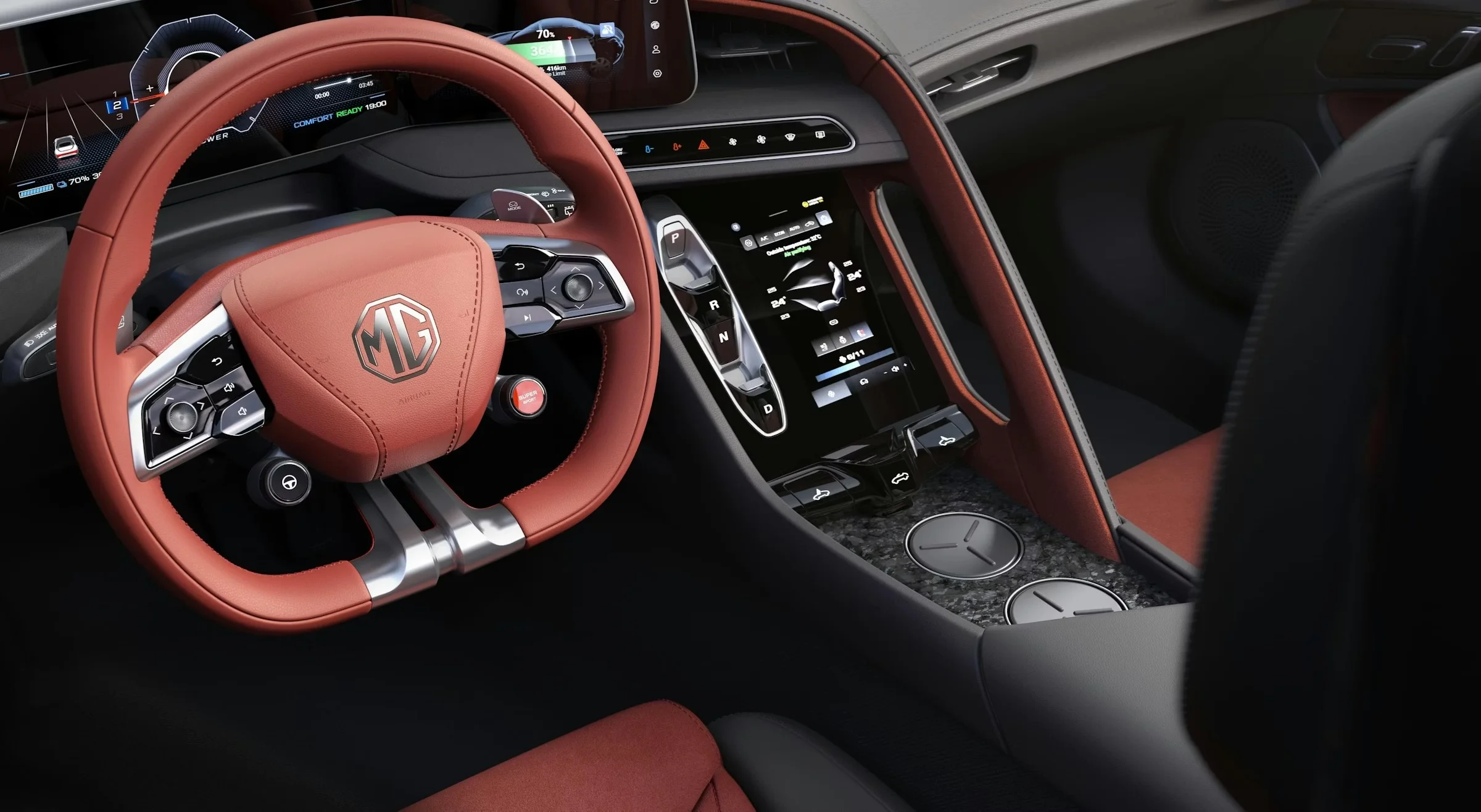 MG Cyberster, Detailansicht Cockpit