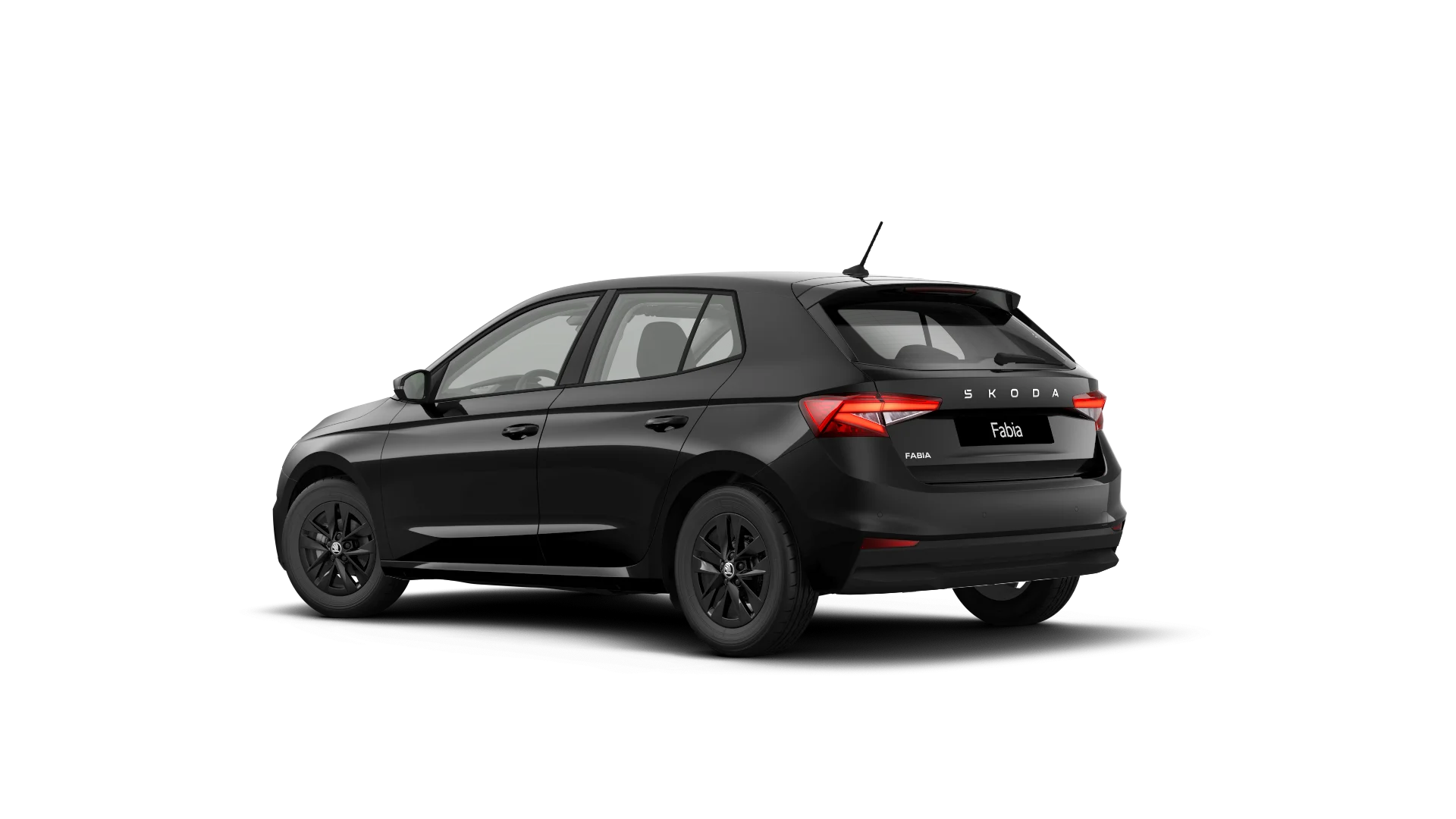Skoda Fabia in schwarz in Heck Seiten Ansicht.png