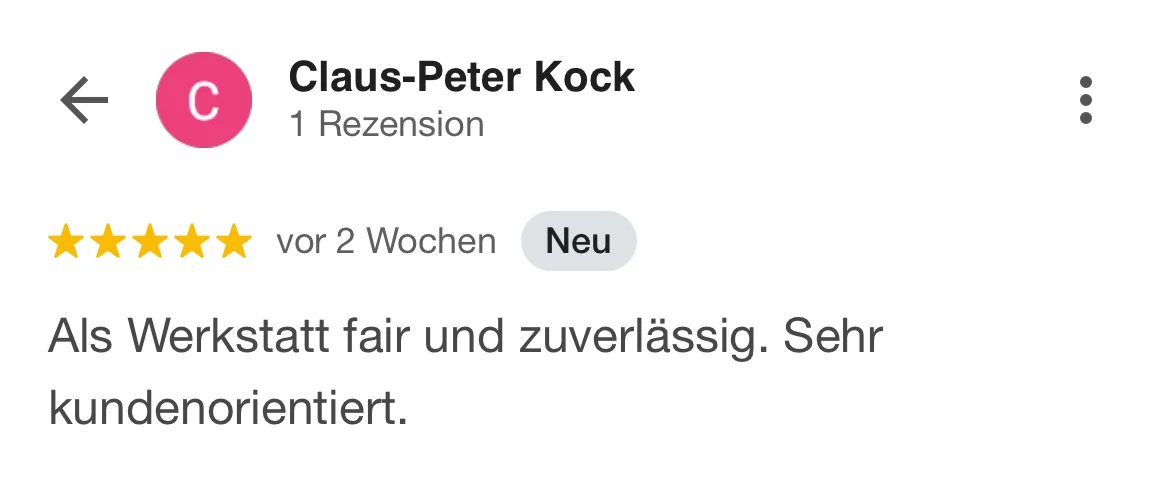 Google Bewertung für Caravan Center Nord Heide von Claus-Peter Kock