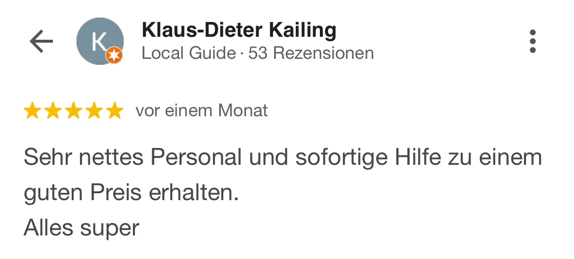 Google Bewertung für Caravan Center Nord von Klaus-Dieter-Kailing