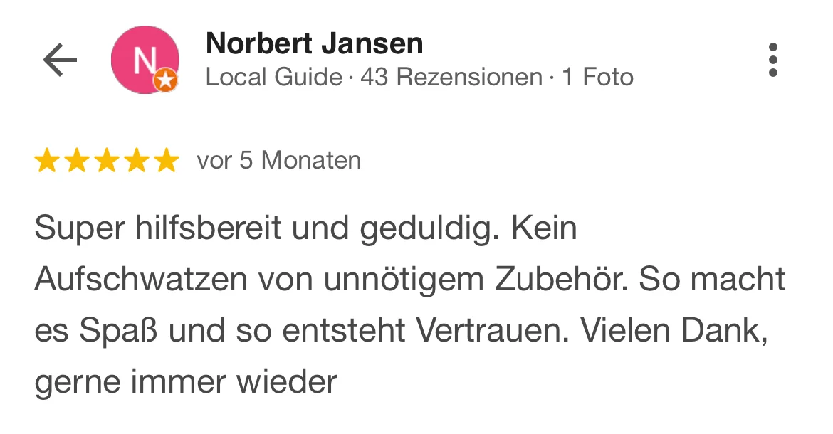 Google Bewertung für Caravan Center Nord von Norbert Jansen