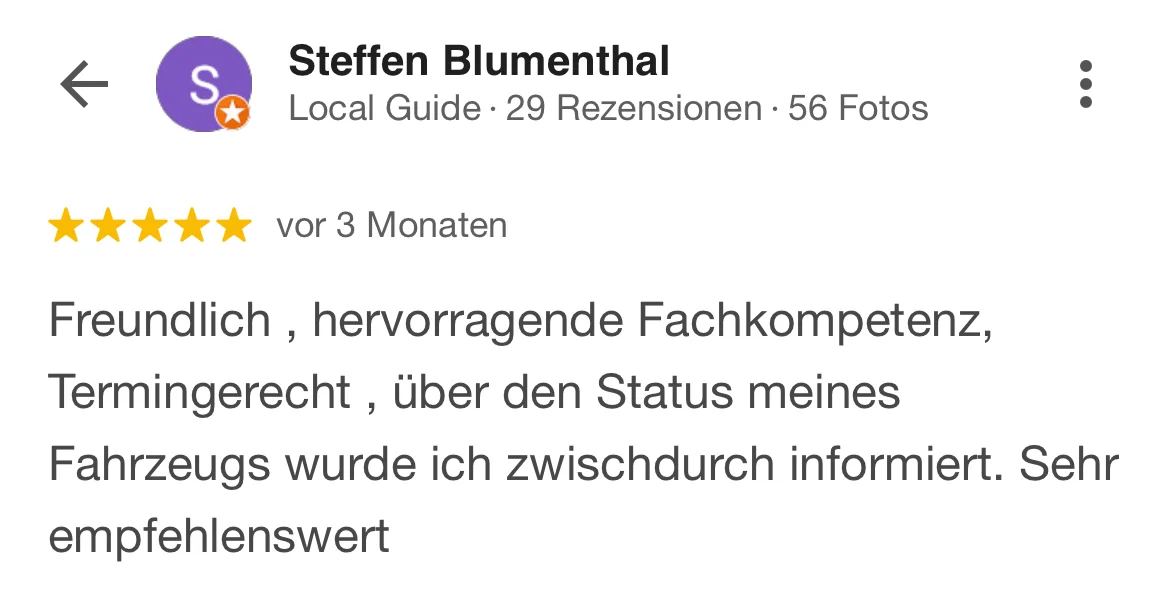 Google Bewertung für Caravan Center Nord Silberstedt von Steffen Blumenthal