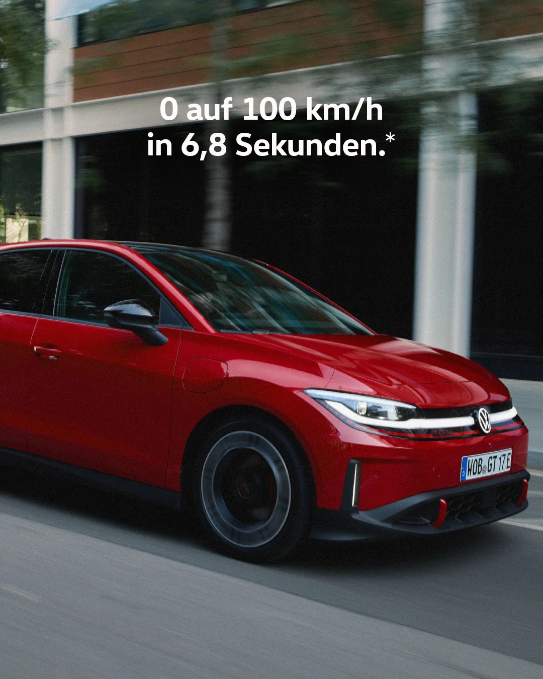 Von 0 auf 100 in 6,8 Sekunden: seitliche Frontansicht des ID Polo GTI 