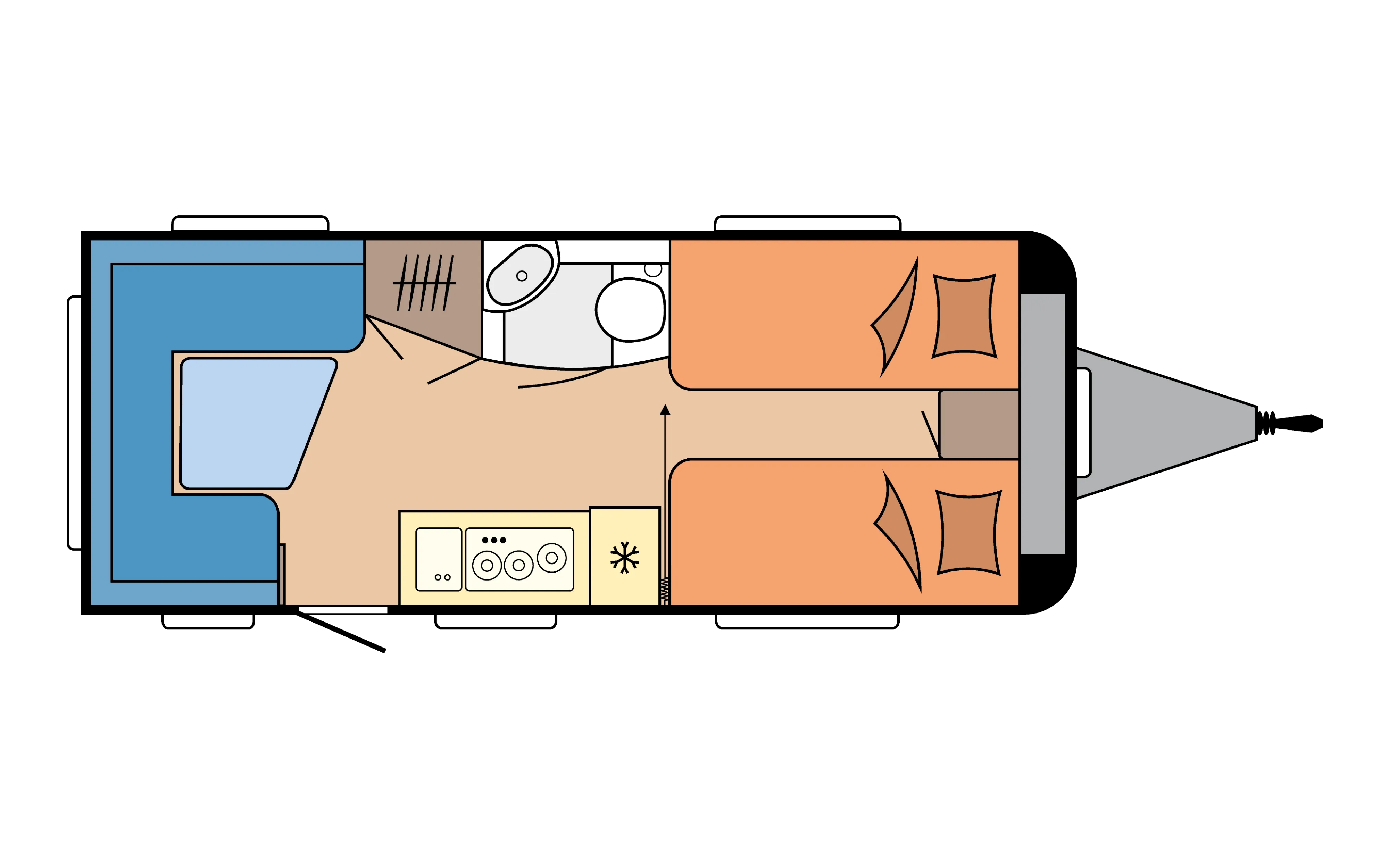 Grundriss: Hobby DE LUXE 495 UL