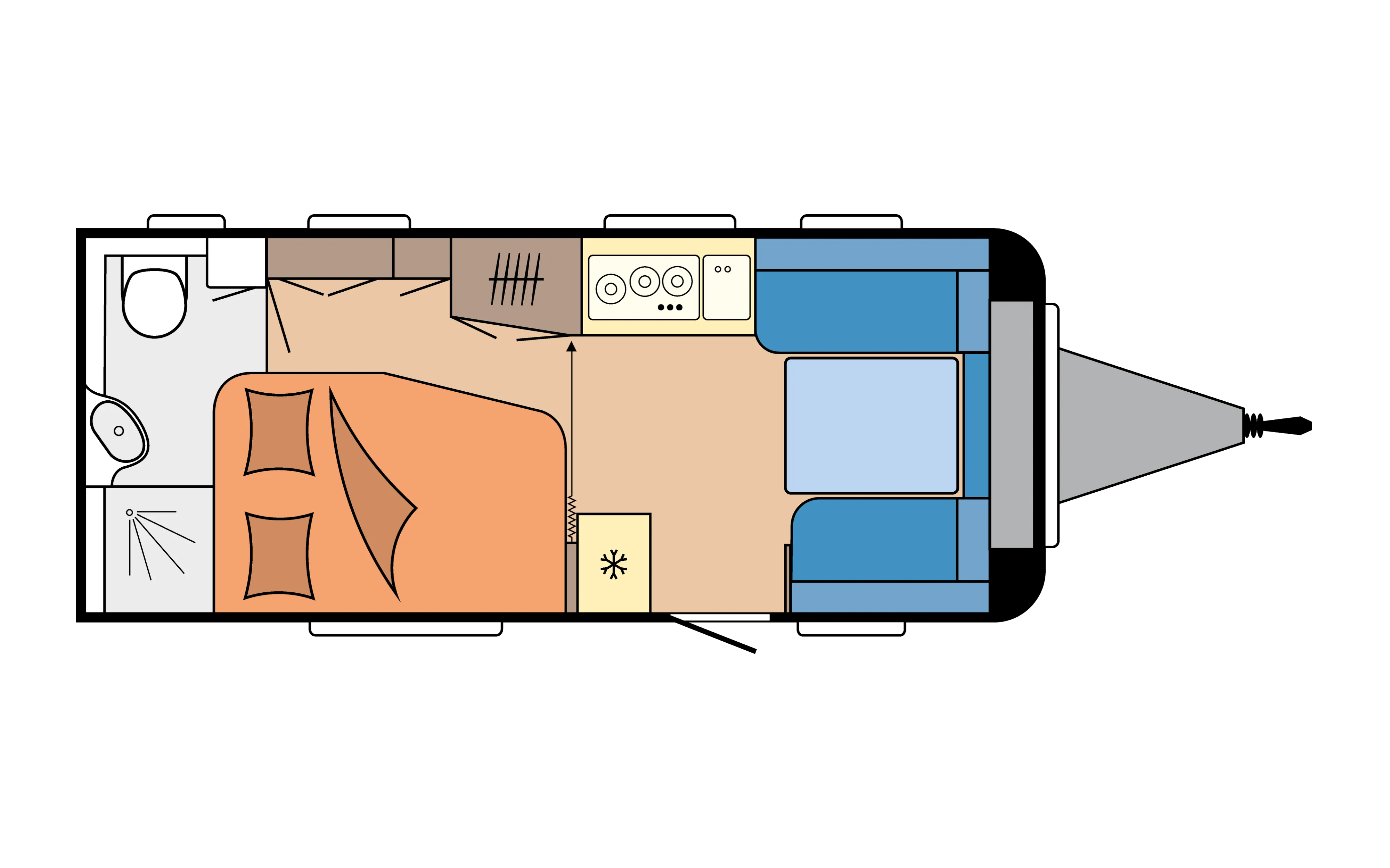 Grundriss: Hobby DE LUXE 495 WFB