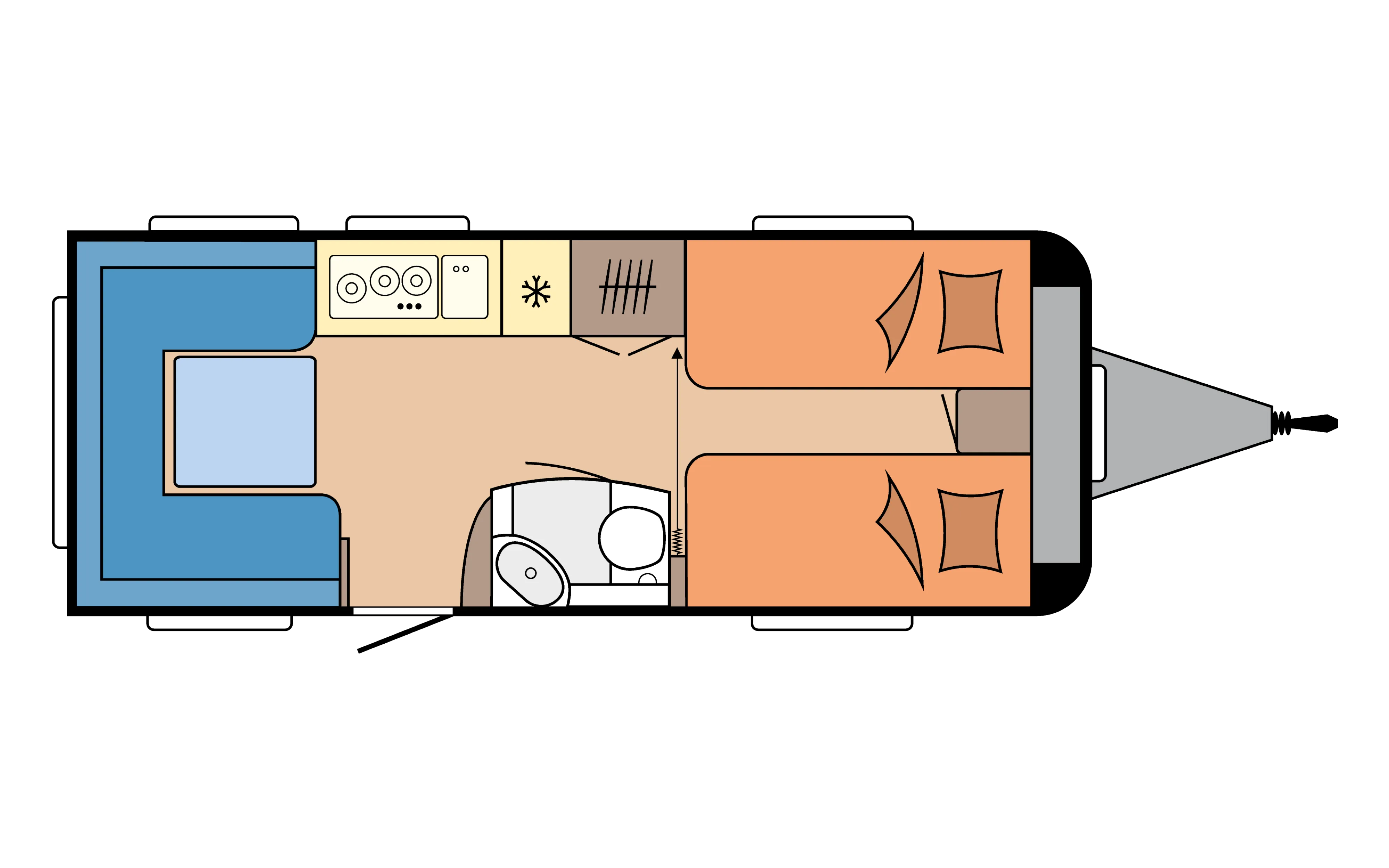 Grundriss: Hobby DE LUXE 540 UL