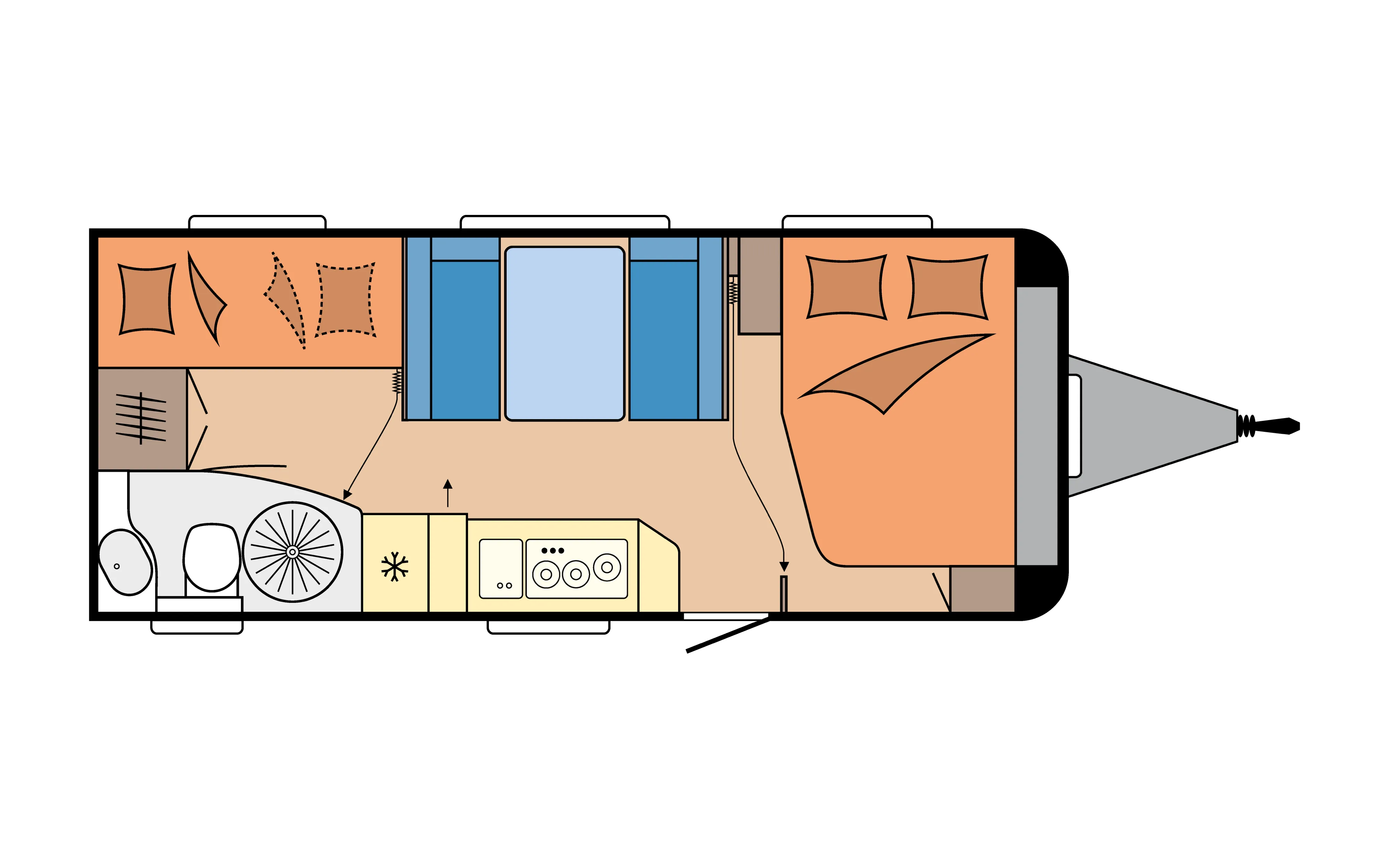 Grundriss: Hobby DE LUXE 545 KMF