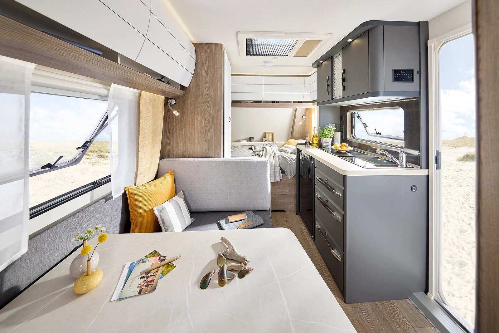 Wohnraum im Hobby Ontour Wohnwagen