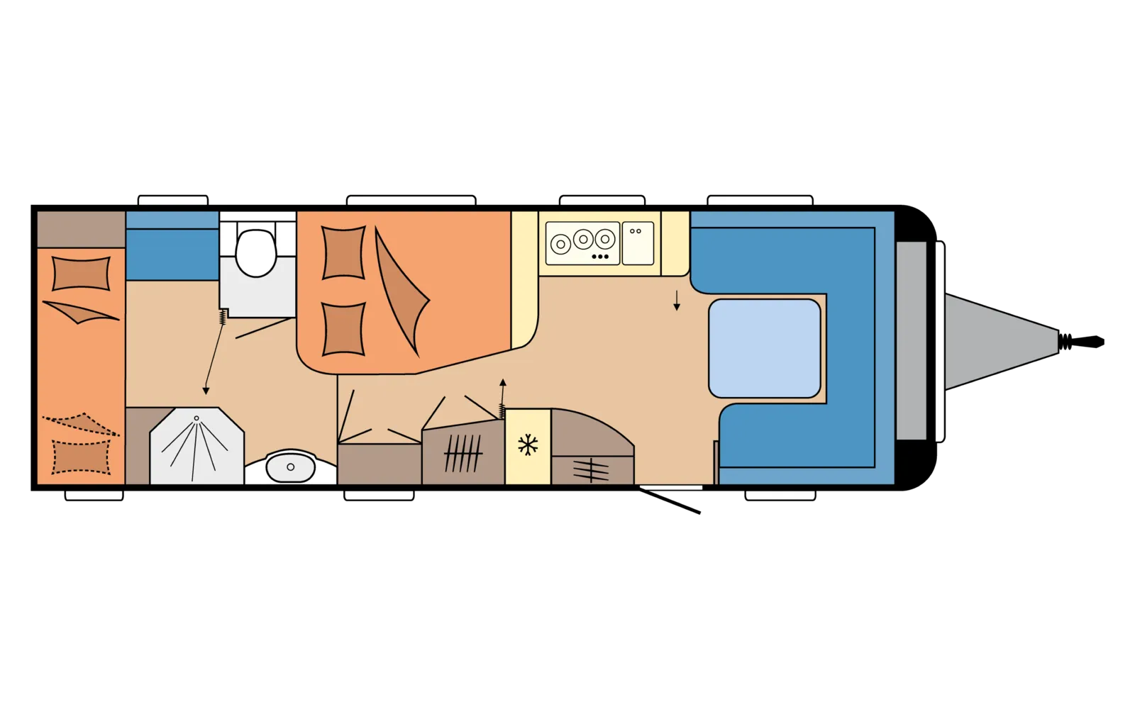 Hobby PRESTIGE 720 KWFU Grundriss