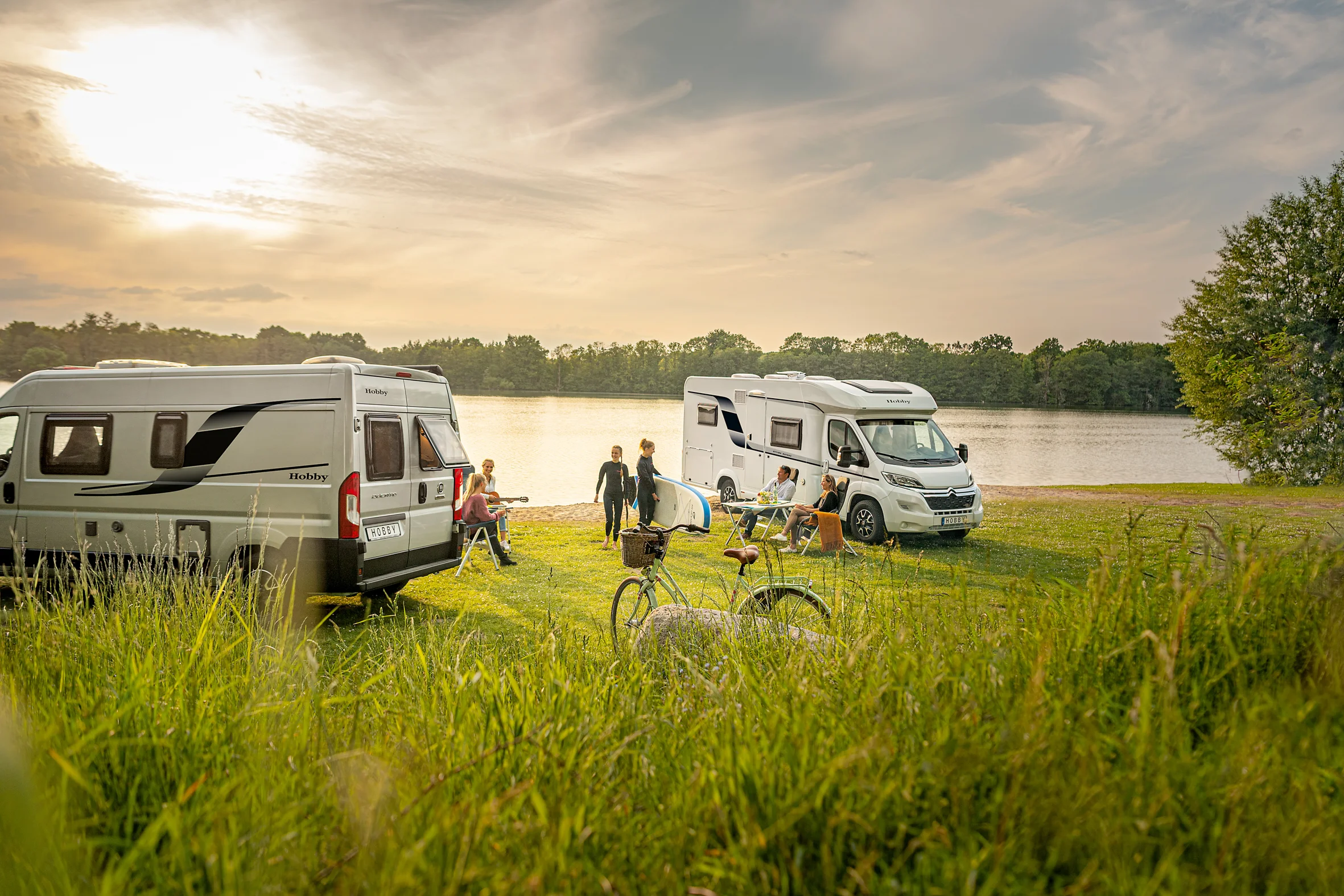 Hobby Vantana und Hobby Optima an einem See