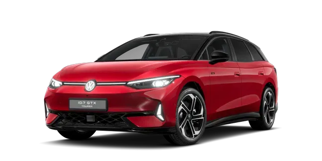 ID.7 Tourer in rot metallic von vorne links fotografiert