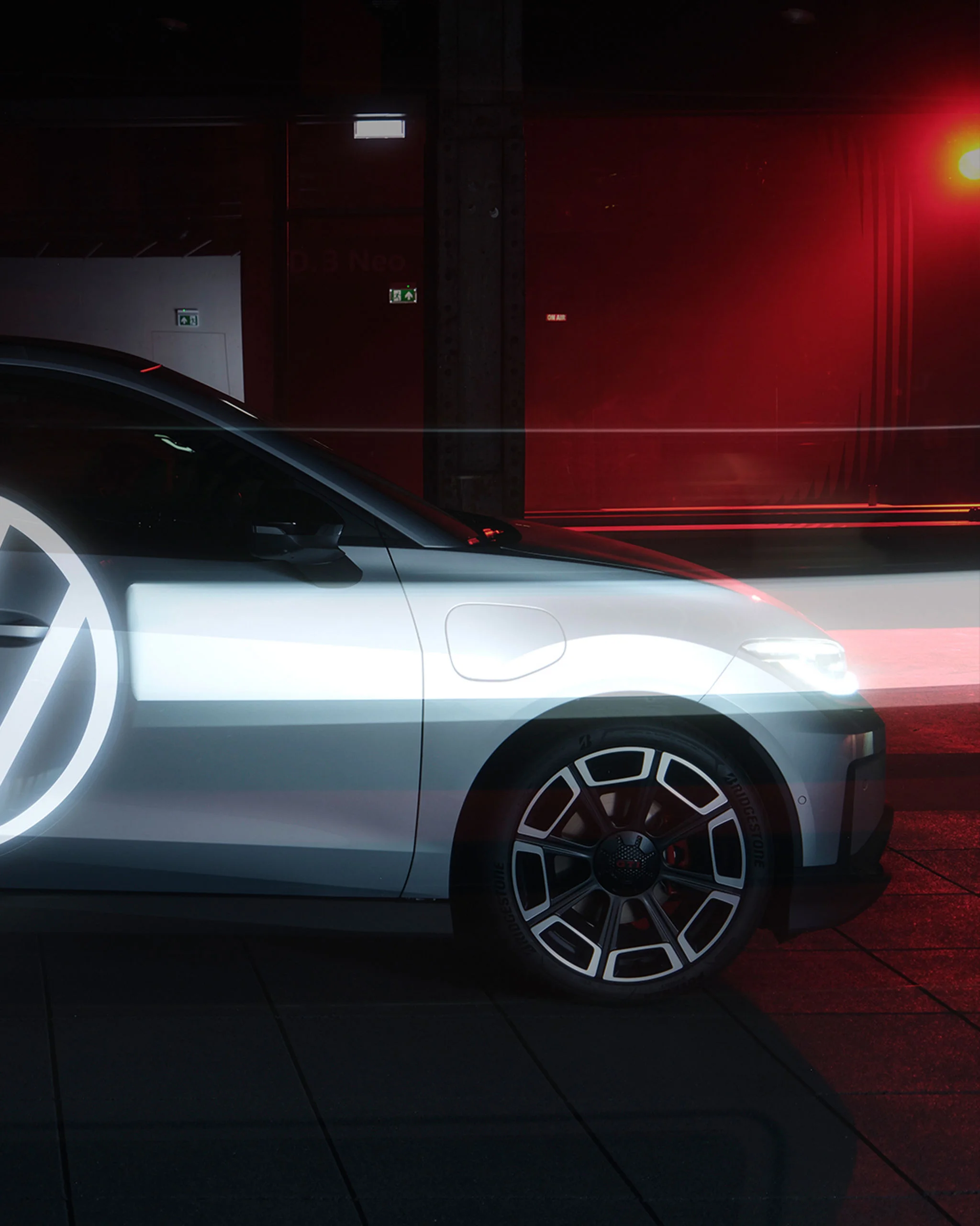 ID Polo GTI von der Seite mit Bewegungsunschärfe