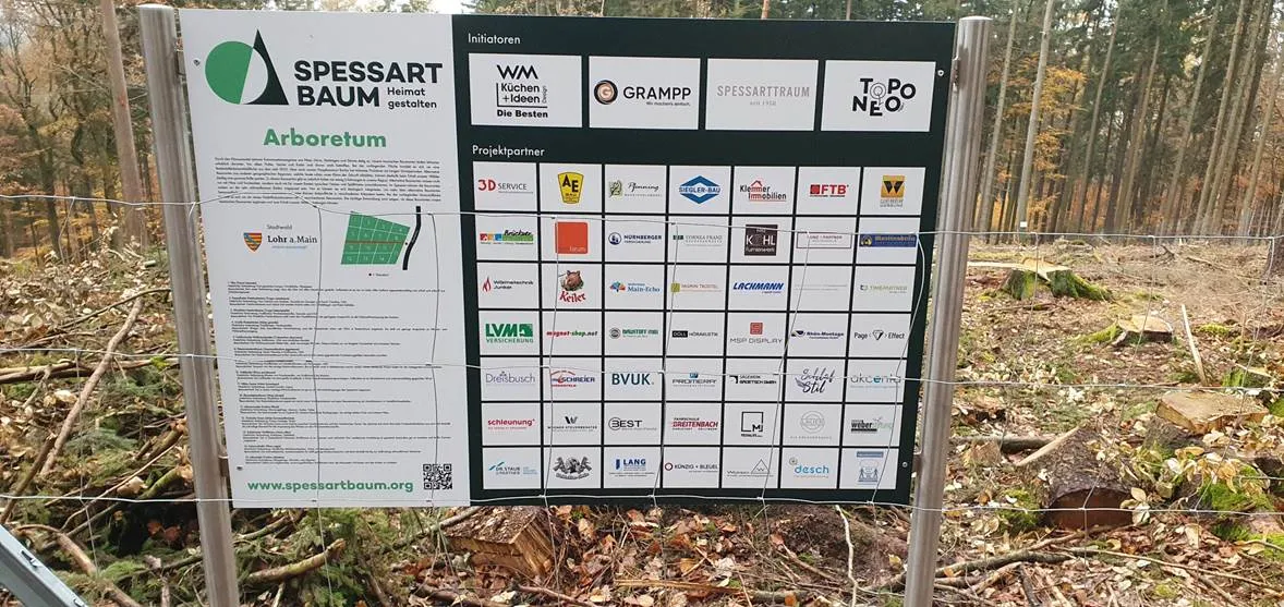 Tafel mit den Spessartbaum Partnern