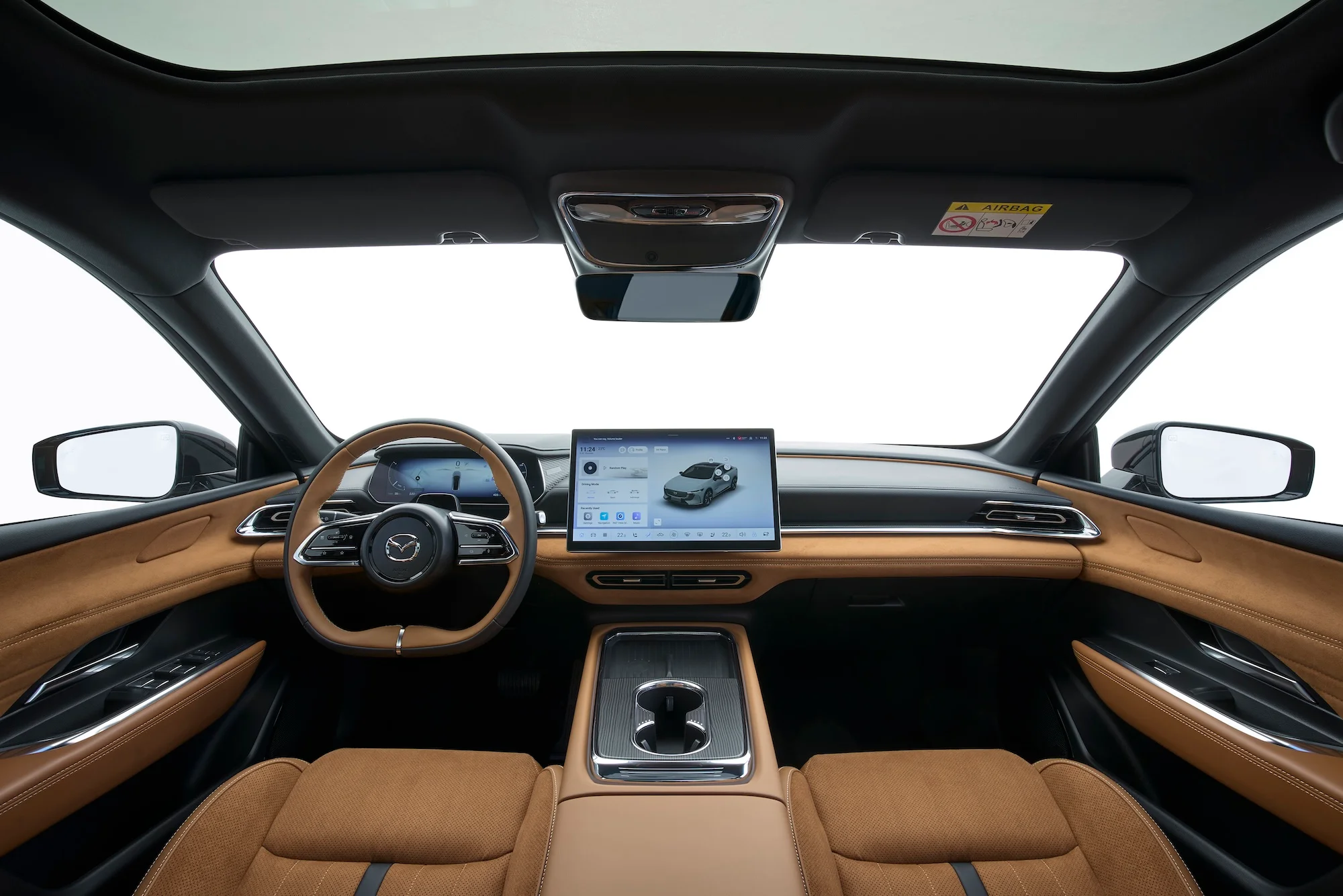mazda-6e-detailansicht Innenraum mit hellbraunem Leder