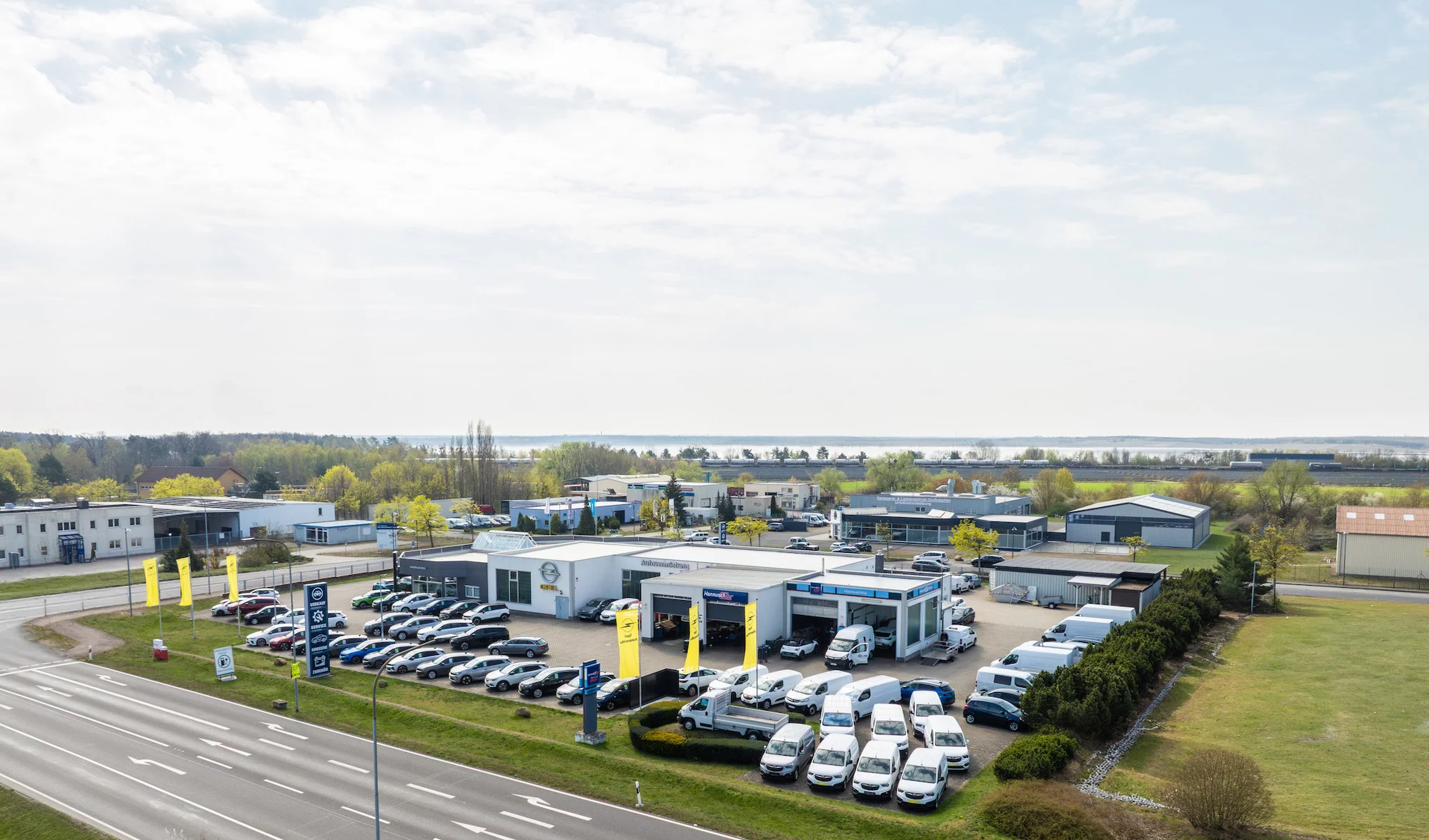 Autohaus Hannuschka, Drohnenaufnahme von vom