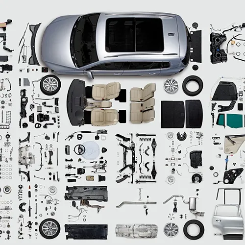 Volkswagen Original Ersatzteile aneinandergereiht