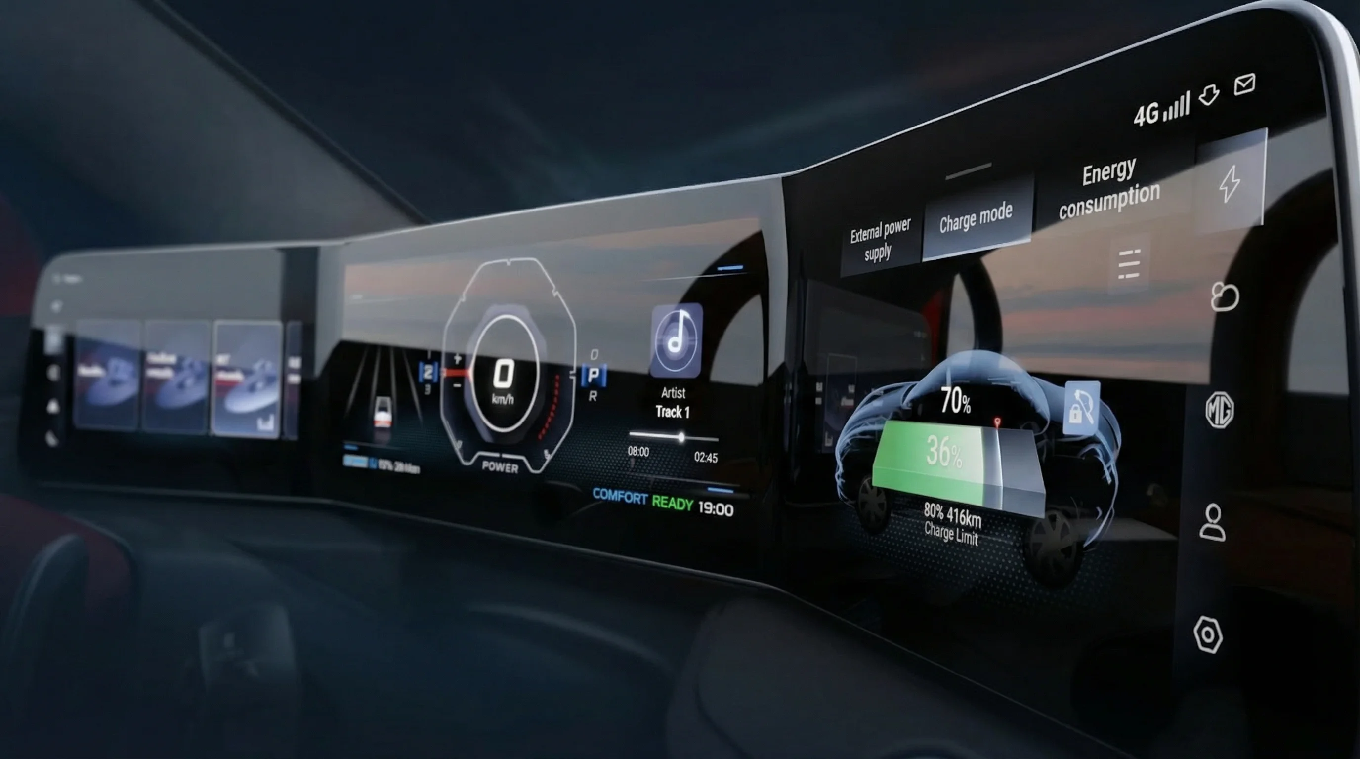 MG Cyberster, LED Panel Detailansicht