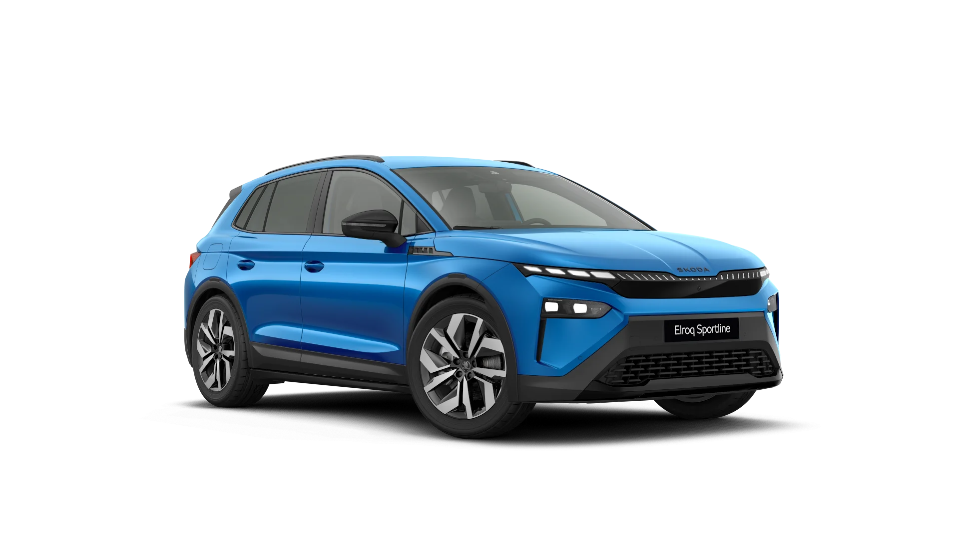 Skoda Elroq Sportline in 45 Grad Ansicht von vorne rechts