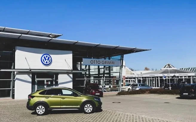 Autohaus Otto Grimm Ansicht von vorn, des Volkswagen Betriebs