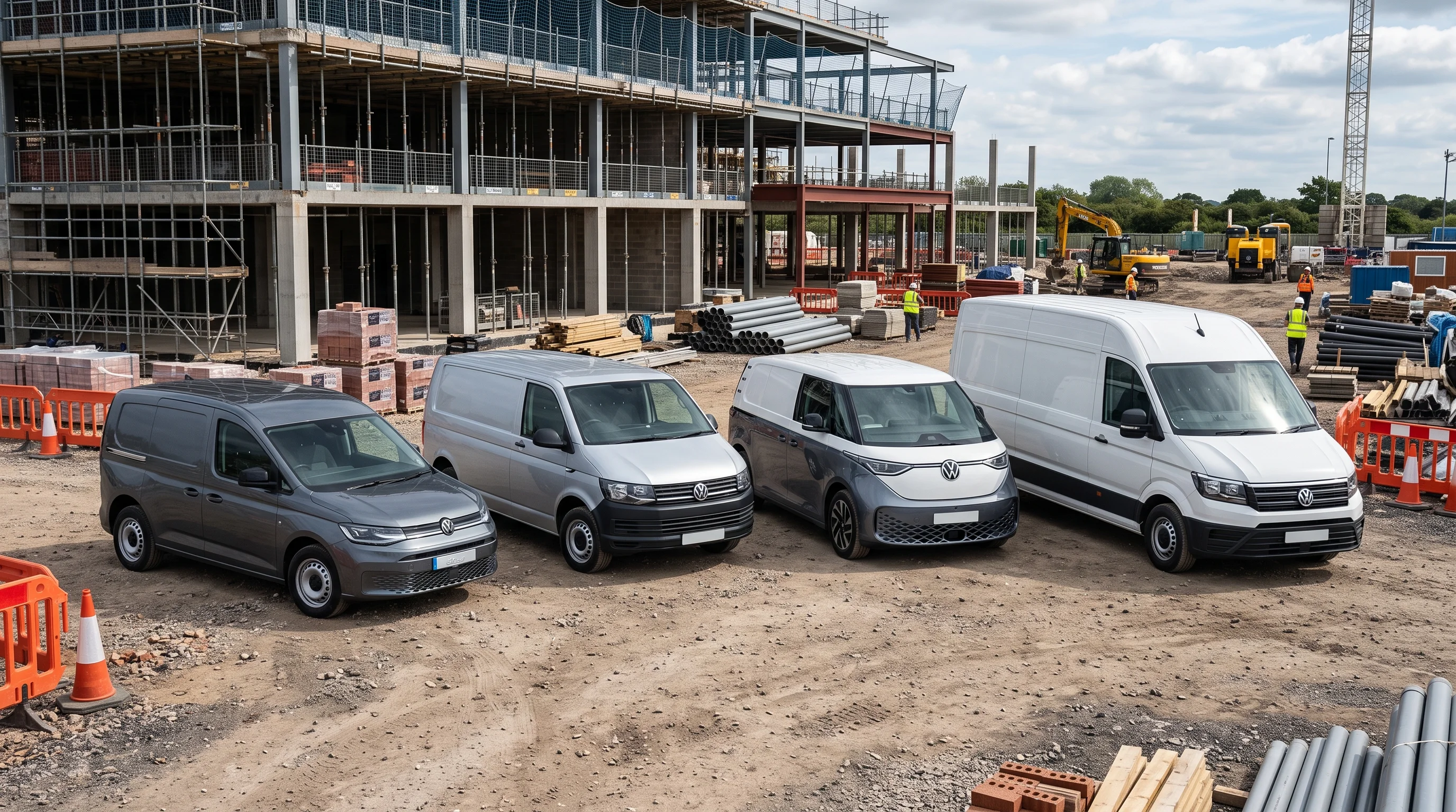 VW-Nutzfahrzeug in einer Reihe.jpg Dieses Bild wurde mit KI generiert oder bearbeitet