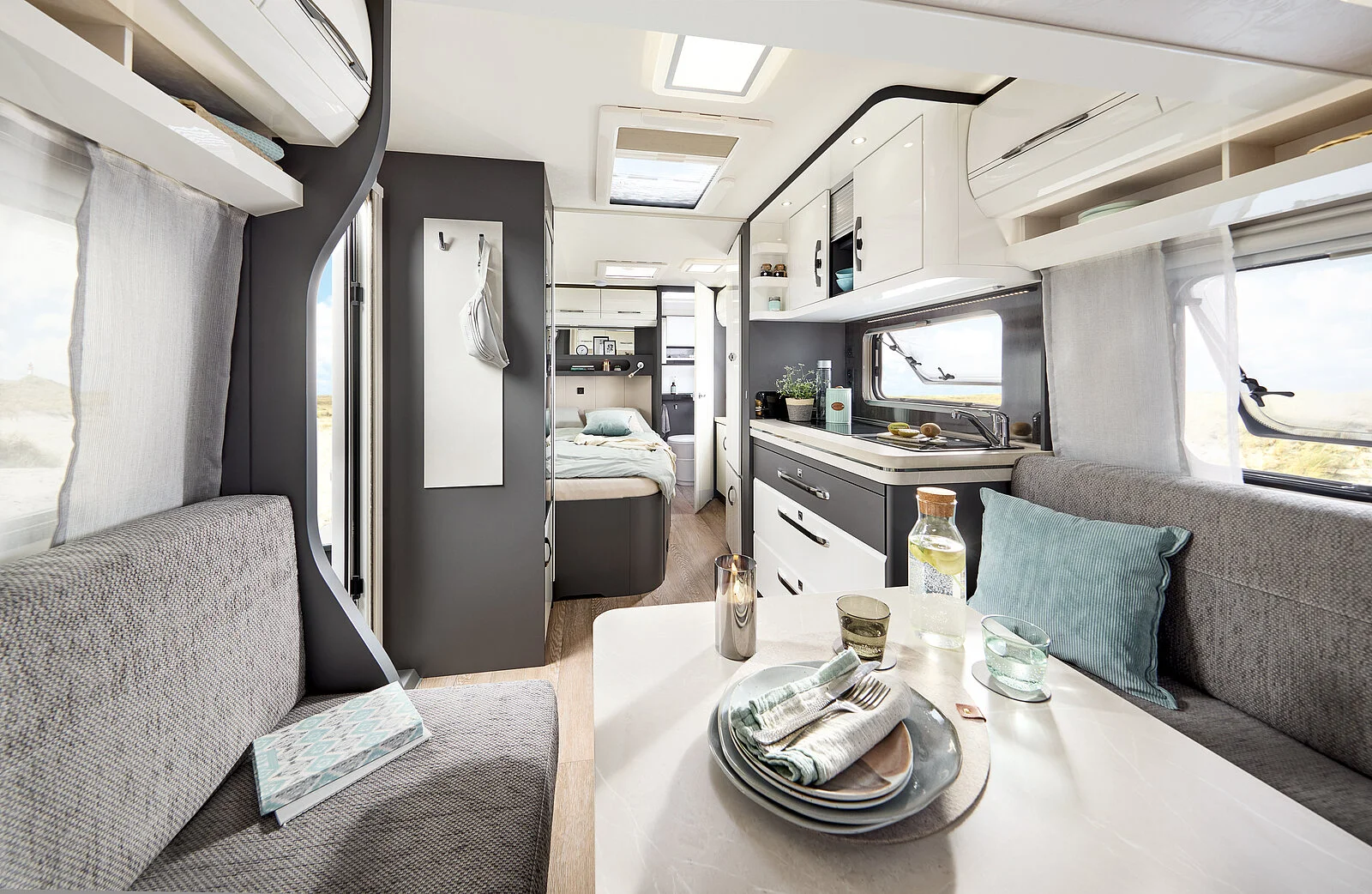 Wohnraum im Hobby Excellent Wohnwagen